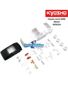 White Body Painting w/ Wheels 94mm Kyosho Mini-Z AWD Toyota Corolla Levin AE86 MZN224