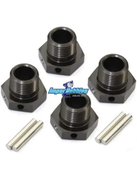 Hexagones de roue Gun Metal 17mm - V2 Standard (4 U.) Kyosho Inferno / Mad Force IFW625-1