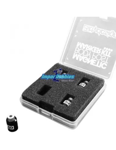 Support magnétique noir pour perçage de carrosserie 6mm 1/10 (4 U.) Bittydesign BDBPMK10-B