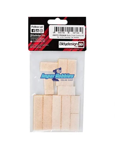 Kit de espuma para la parte delantera de la carrocería de un coches rc 1/10 touring BDTC-FM2646