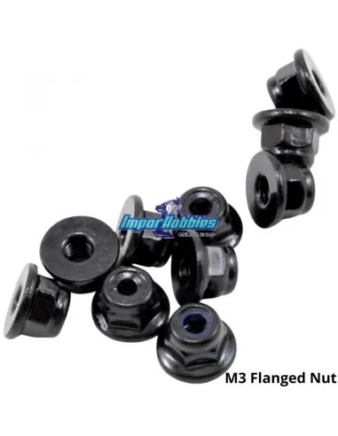 Tuerca autofrenante M3 flanged negra (10 Uds.) Fussion FS-TN032