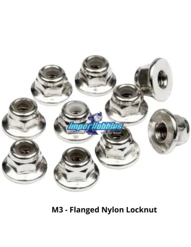 Écrou en acier autobloquant M3 flanged silver (10 U.) Fussion FS-TN033