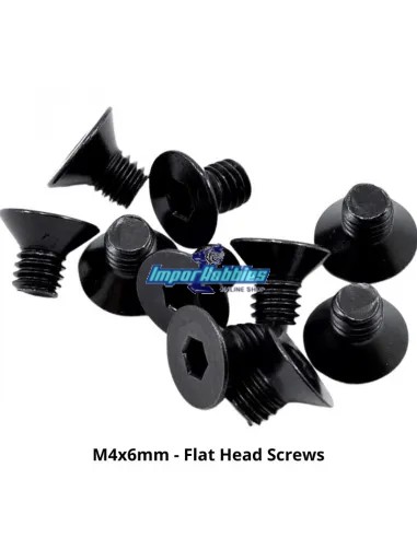 Tornillos de acero M4x6mm cabeza allen cónica (10 Uds.) Fussion FS-TF4006