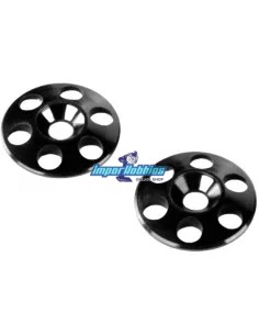 Rondelles d'aileron noires CNC 1/8 & 1/10 (2 U.) Hudy 293561-K