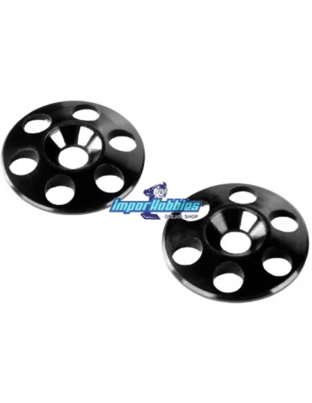 Arandela de alerón negra CNC Escala 1/8 & 1/10 (2 Uds.) Hudy 293561-K