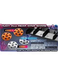 Rondelles d'aileron noires CNC 1/8 & 1/10 (2 U.) Hudy 293561-K 2