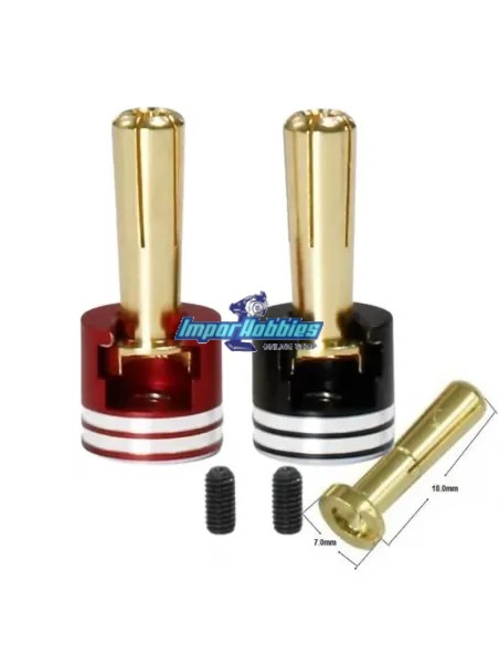 Bullet Plugs & Grips - 5mm - Red-Black (2 U.) Fussion FS-00083