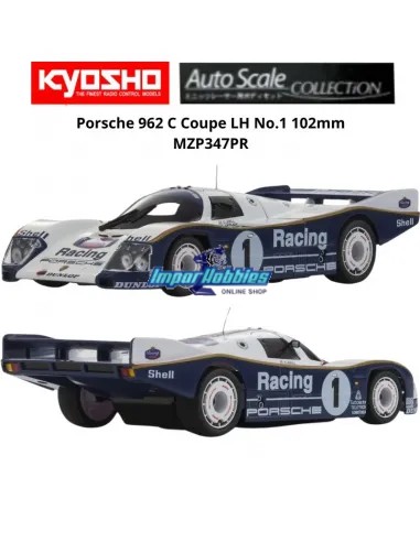 Carrocería pintada 102mm Kyosho Mini-Z W-LM Porsche 962C Coupe LH No.1 MZP347PR