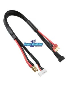 Balance Charge Lead 14AWG Lipo 2S Banana Connector 4mm & T-Deans - 30cm Fussion FS-00130 - Charging Cable - Pro AMP & Standard