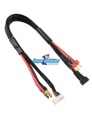 Cable de carga y balanceo Basic Pro 14AWG Baterías Lipo 2S conector T-Deans - banana 4mm Macho - 30cm Fussion FS-00130