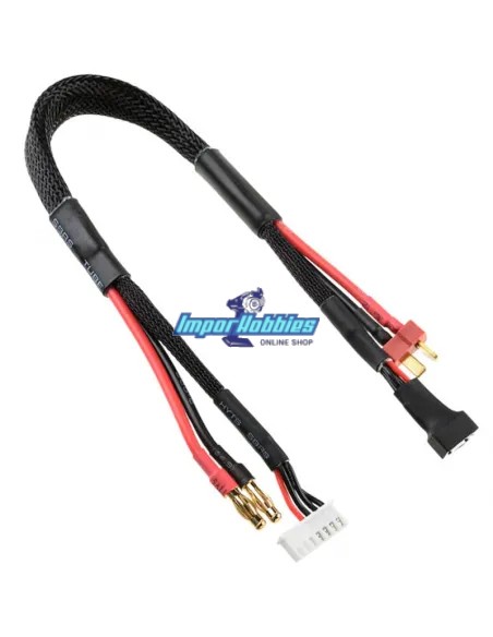 Cable de carga y balanceo Basic Pro 14AWG Baterías Lipo 2S conector T-Deans - banana 4mm Macho - 30cm Fussion FS-00130