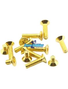 Flat Head Screws M3 - Gold (10 U.) Fussion FS-TFG30xx  - 3x5 - 3x6 - 3x8 - 3x10 -3x12