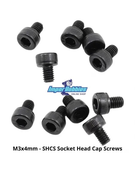 Tornillos de acero M3x4mm cabeza allen cilíndrica (10 Uds.) Fussion FS-TC3004 -