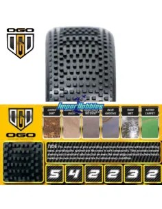 Pneus AKA Component 2AB Medium Long Wear (4 U.) sans jantes ni inserts 14032ZXT - Pneus AKA Race - 1/8Th Buggy 2