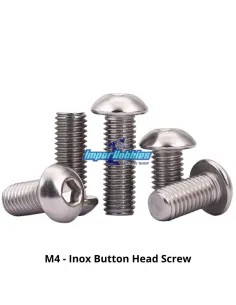 Button Head Hex Screws M4 - Stainless Steel (10 U.) Fussion FS-TBX40xx