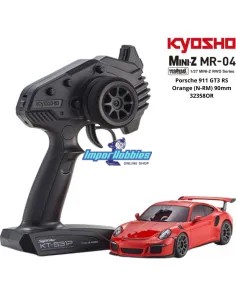 Mini Coche RC Escala 1/28 Kyosho Mini-Z MR-04 RWD Porsche 911 GT3 RS Naranja N-RM 90mm KT531P 2.4ghz 32358OR