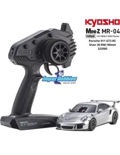 Mini RC Car 1/28 Scale Kyosho Mini-Z MR-04 RWD Porsche 911 GT3 RS Silver N-RM 90mm KT531P 2.4ghz 32358S
