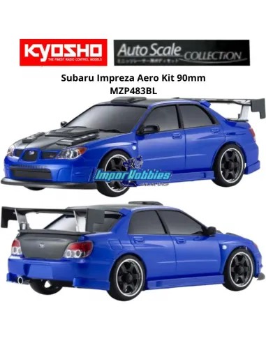 Carrosserie peinte 90mm Kyosho Mini-Z AWD Subaru Impreza WRX Aero Kit CFRP Bleu MZP483BL