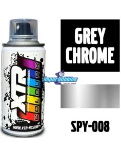 Pintura spray gris cromo para carrocerías de lexan 150ml. XTR Racing SPY-008