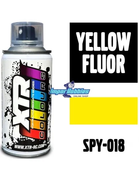 Pintura spray amarillo fluorescente para carrocerías de lexan 150ml. XTR Racing SPY-018
