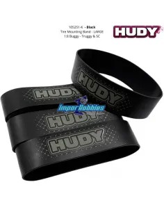 Bandas elásticas para pegado ruedas 1/8 Buggy - Truggy & Short Course Hudy 105251-K - Negras