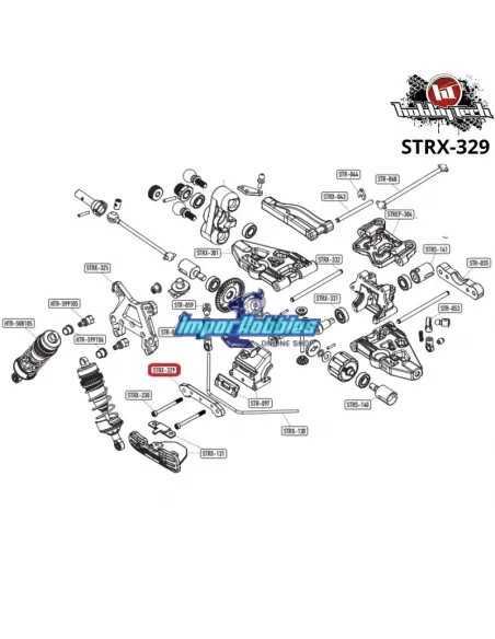 Placa / Soporte inferior delantero 5mm Hobbytech NXT EVO RR STRX-329