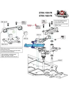 Front Sup. Arm Holder Alu OAS Hobbytech NXT XR / NXT EVO RR STRX-160-FR 2