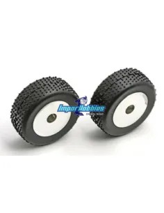 Neumático delantero en llanta cromada (2 U.) Team Associated RC18 AS21273 - Team Associated RC18B / RC18T / RC18R - Repuesto y o