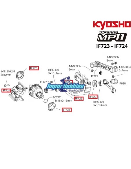 Cellule dure avant / arrière Kyosho Inferno MP11 IF724