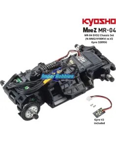 Mini Coche RC 1/28 Kyosho Mini-Z MR-04EVO2 4100KV Chassis Set 94mm N-MM2 32895G con giróscopo 2