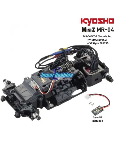 Mini Coche RC 1/28 Kyosho Mini-Z MR-04 EVO2 8500KV Chassis Set W-MM 98mm 32893G con giróscopo V2 incluido
