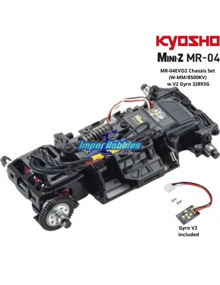 Mini voiture RC 1/28 Kyosho Mini-Z MR-04 EVO2 8500KV Chassis Set W-MM 98mm 32893G avec gyroscope V2 inclus