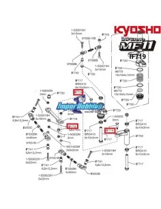 Steering Pin / Shaft Kyosho Inferno MP11 IF719 2