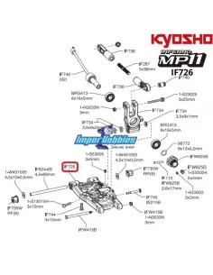 Trapecio inferior trasero (2 Uds.) Kyosho Inferno MP11 IF726 2