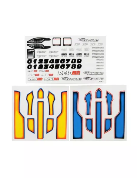 Decal Sheet Team Associated RC18B2 AS21411 - Team Associated RC18B / RC18T / RC18R - Spare Parts & Option Parts