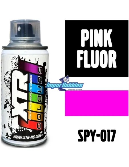 Pintura spray rosa fluorescente para carrocerías de lexan 150ml. XTR Racing SPY-017