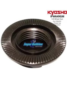 Ecrous de roues Gun Metal fermés canneles M12 - 17mm 1/8 (4 U.) Kyosho IFW649GM 2