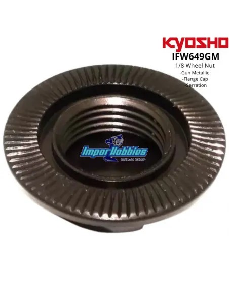 Wheel Nuts - Gun Metal -  Close - Serrated  M12 - 17mm 1/8 (4 U.) Kyosho IFW649GM