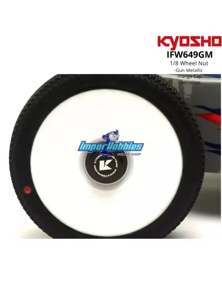 Ecrous de roues Gun Metal fermés canneles M12 - 17mm 1/8 (4 U.) Kyosho IFW649GM