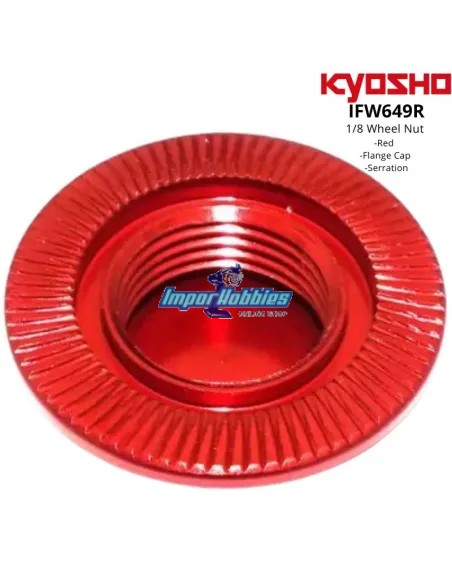 Ecrous de roues rouges fermés canneles M12 - 17mm 1/8 (4 U.) Kyosho IFW649R