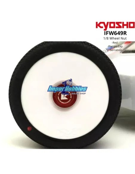 Ecrous de roues rouges fermés canneles M12 - 17mm 1/8 (4 U.) Kyosho IFW649R