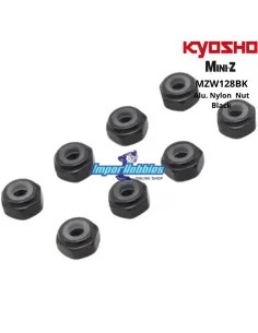 Wheel Nuts - Aluminum  - Black - Kyosho Mini-Z MR-03  / MR-04 / RWD / AWD / Buggy / Crawler MZW128BK - MZW13BK