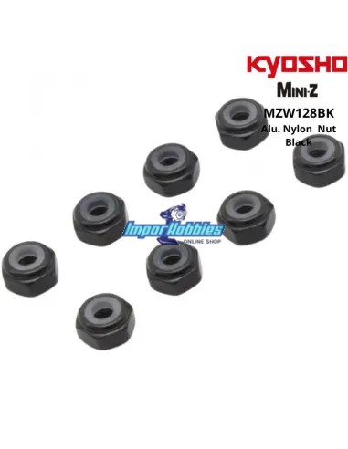 Écrous de roue en aluminium - Noirs - Kyosho Mini-Z MR-03  / MR-04 / RWD / AWD / Buggy / Crawler MZW128BK - MZW13BK