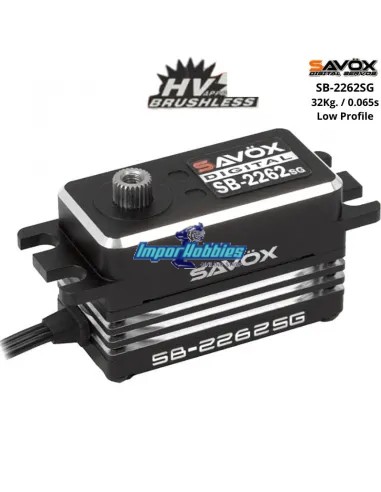 Servo Digital Low Profile 18Kg./0.10s. Brushless Hi-Torque Black Savox SB2262SG - R/C Servos