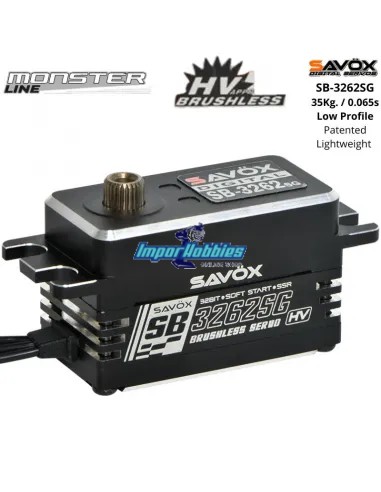 Servo Digital HV Brushless Savox SB-3262SG 35Kg 0.065s Perfil Bajo