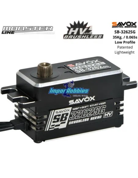 Servo Digital HV Brushless Savox SB-3262SG 35Kg 0.065s Perfil Bajo