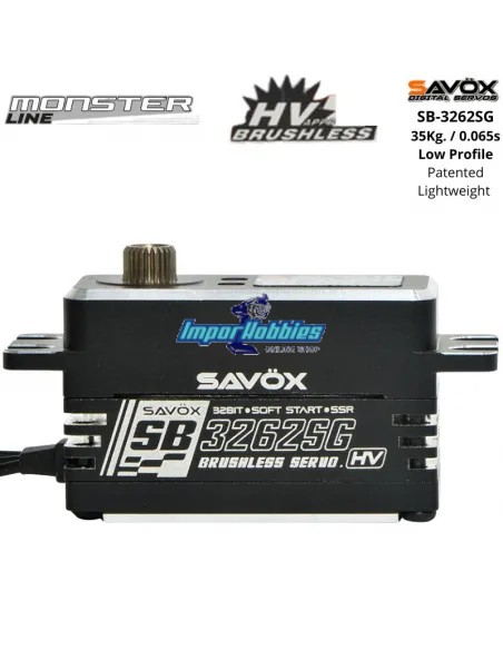 Servo Digital HV Brushless Savox SB-3262SG 35Kg 0.065s Perfil Bajo