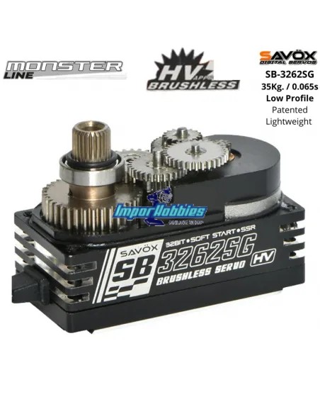 Servo Digital HV Brushless Savox SB-3262SG 35Kg 0.065s Perfil Bajo