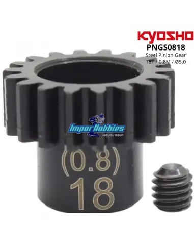 Pinion Gear - Steel 18T 5mm MOD 0.8 Kyosho Inferno MP10e / MP10Te PNGS0818
