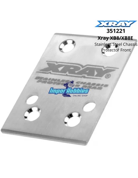 Protector de chasis delantero en acero Xray XB8 / XB8E 351221
